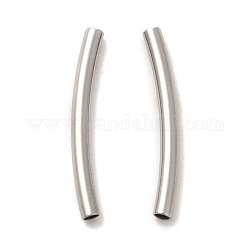 Perlas de tubo de 304 acero inoxidable, tubo curvado, color acero inoxidable, 20x2mm, agujero: 1.5 mm