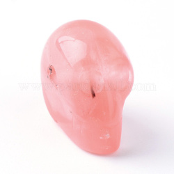 Ciliegio quarzo perle di vetro, teschio, 15~17x19~22x9~13mm, Foro: 3~4 mm