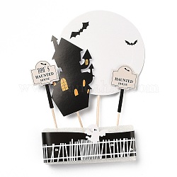 Papier halloween baumkuchen einsatzkartendekoration, mit Bambusstock, für Halloween-Kuchendekoration, Mischfarbe, 202 mm
