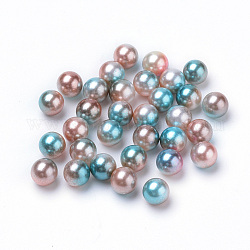 Perles acrylique imitation arc-en-ciel, perles de sirène gradient, sans trou, ronde, chameau, 6mm, environ 5000 pcs / sachet 