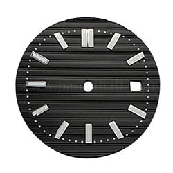 Lueur lumineuse dans le cadran de l'horloge en laiton sombre, plat rond, noir, 30.8mm
