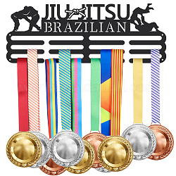 Superdant 柔術ブラジルメダルハンガー柔術ブラジルメダルホルダー 8 ライン付き頑丈なスチール賞ディスプレイホルダー壁掛けメダルディスプレイラックリボンストラップ用
