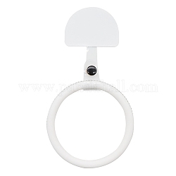 Anneau pendentif anti-perte de coque de téléphone portable portable, bandes de silicone, blanc, 9x7.5x0.72 cm