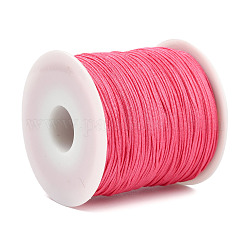 Braided Nylon Thread, DIY Material for Jewelry Making, Deep Pink, 0.8mm, 100yards/roll