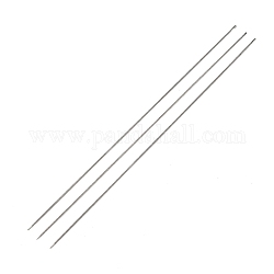 Perlennadeln aus Stahl mit Haken für Perlenspinner, gebogene Nadeln für Perlenschmuck, Edelstahl Farbe, 17.7x0.07 cm