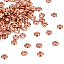 Abalorios conos pequeños de latón, oro rosa, 3x0.8mm, agujero: 1 mm