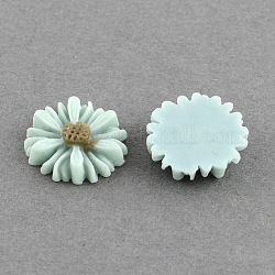 Flatback Hair & Costume Accessories Ornaments Resin Flower Daisy Cabochons, Light Blue, 13x4mm