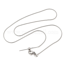 304 collier chaîne serpent en acier inoxydable pour femme, pour la fabrication de colliers de perles, couleur inoxydable, 17.24 pouce (43.8 cm)