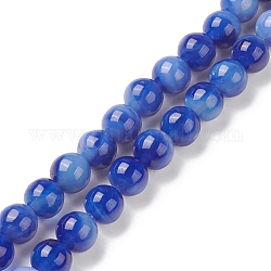 Chapelets de perles vernissées manuelles, ronde, bleu, 8mm, Trou: 1mm, Environ 48 pcs/chapelet, 14.17'' (36 cm)