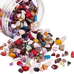 Natürliche und synthetische Mischedelstein-Chips Perlen Stränge, 5~8 mm, Bohrung: 1 mm, etwa 32~32.5 Zoll, 2 Stränge / box