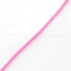 Elastic Round Jewelry Beading Cords Polypropylene Threads, Hot Pink, 1.4mm, about 50yards/roll(150 feet/roll)