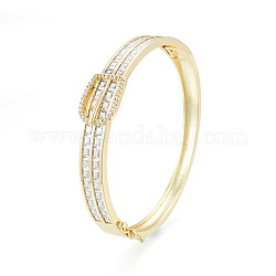Boucle de ceinture en zircone cubique, bijoux en laiton doré pour femme, sans nickel, clair, diamètre intérieur: 2x2-3/8 pouce (4.95x6 cm)