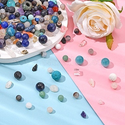 Perles de pierres précieuses naturelles / synthétiques, formes mixtes, 4.5~25.5x4~19.5x2.5~16.5mm, Trou: 0.8~1.8mm, environ 65 pcs/200 g