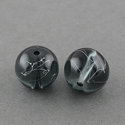 Drawbench Transparent Glass Beads Strands, Spray Painted, Round, Gray, 8mm, Hole: 1.3~1.6mm, 31.4 inch
