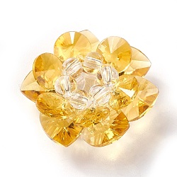 Glas gewebt Perlen, Cluster-Perlen, Lotus, golden, 25~28x14 mm, Bohrung: 5 mm
