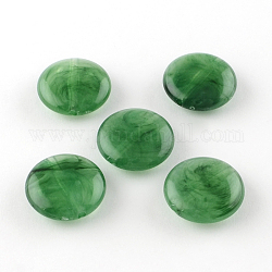 Cuentas redondas de imitación de piedras preciosas de acrílico, verde mar medio, 22x8.5mm, agujero: 2 mm