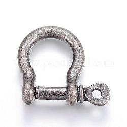 D-Ring-Ankerschäkel aus Aluminium, Antik Silber Farbe, 24x30 mm, Bohrung: 2.5 mm