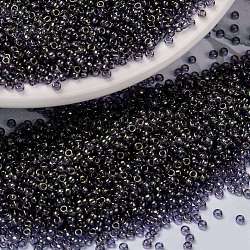 Perles rocailles miyuki rondes, Perles de rocaille japonais, 15/0, (rr2447) lustre olive foncé opaque, 1.5mm, Trou: 0.7mm, environ 250000 pcs / livre
