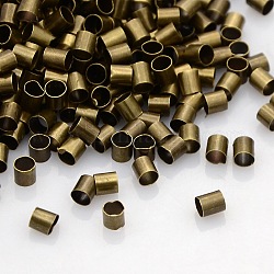 Messing Crimpperlen, Tube, Cadmiumfrei und Nickel frei und Bleifrei, Antik Bronze, 3x3 mm, Bohrung: 2.5 mm