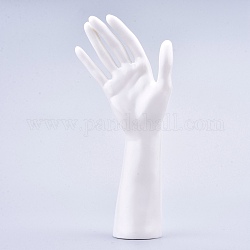 Exhibición de la mano femenina del maniquí de plástico, joyería pulsera collar anillo guante soporte soporte, blanco, 5.5x10.5x25 cm