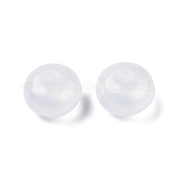 Acrilico opaco con perline in polvere glitterata, abaco, bianco, 13.5x8.5mm, Foro: 3 mm