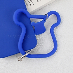 Silikon-Rinderkopfschleife Telefon Lanyard, Handschlaufe mit Schlüsselanhängerhalter aus Kunststoff und Legierung, Blau, 12.5x9.2x0.7 cm