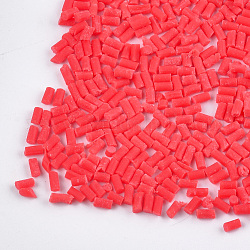Perle di argilla polimerica fatte a mano, artigianato alimentare falso, Senza Buco, colonna, rosso, 2~6x1.5mm