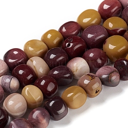 Chapelets de perles en mokaite naturel, pierre roulée, pépites, 8.5~13x8~10x7~12.5mm, Trou: 0.8mm, Environ 41 pcs/chapelet, 15.75 pouce (40 cm)
