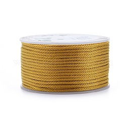 Geflochtene Polyesterschnüre, für die Schmuckherstellung Perlen basteln, dunkelgolden, 2 mm, ca. 21.87 Yard (20m)/Rolle