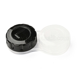 Caja de plástico pp para lentes de contacto para niña, dos tonos, negro, 27.5x56x12mm, diámetro interior: 20.5 mm