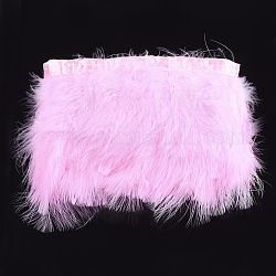 Coupe de franges de plumes de dinde, accessoires de costumes, teinte, rose, 120~180 mm, environ 2 m / sac