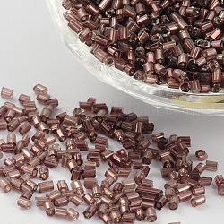 11/0 Two Cut Glass Seed Beads, Hexagon, Silver Lined Round Hole, Purple, Size: about 2.2mm in diameter, about 4500pcs/50g