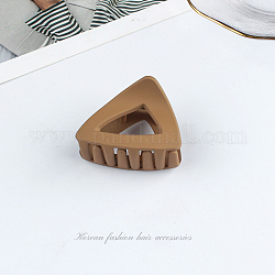 Frosted Acrylic Hair Claw Clips, Triangle Non Slip Jaw Clamps for Girl Women, Camel, 45x34mm