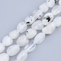Natural Rainbow Moonstone Beads Strands, Tumbled Stone, Nuggets, 5~13x5~10x3~8mm, Hole: 1mm, about 40~60pcs/strand, 14.57 inch~15.74 inch(37~40cm)