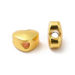 Cremagliera perle di ottone di placcatura, placcato di lunga durata, cuore, colore oro opaco, 5x6x3.5mm, foro: 1.5mm.