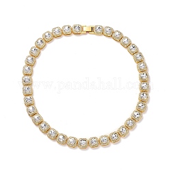 Men's Crystal Rhinestone Tennis Necklace, Hip Hop Alloy Glass Rhinestone Chunky Chain Necklace, Golden, 20.19 inch(51.3cm)
