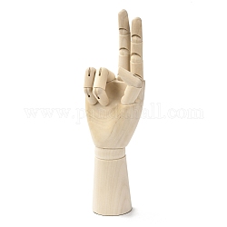 Wooden Artist Mannequin, with Flexible Fingers, Palm, BurlyWood, 290x110x57.5mm