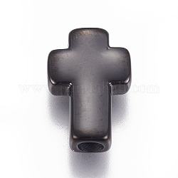 Ионное покрытие (ip) 304 шарик из нержавеющей стали, крестик, металлический черный, 14x10x4 мм, отверстие : 2.5 мм
