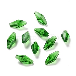 Transparente Glasperlen, facettiert, Doppelkegel, Meergrün, 12x6 mm, Bohrung: 1 mm