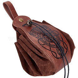 Сумка на пояс из искусственной кожи и замши, поясная сумка с кулиской, модель ssangyong, кокосового коричневый, 71 см