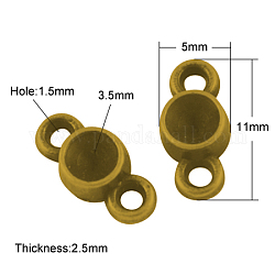 Basi di cabochon connettori  in lega,  cadmio& piombo libero, oro antico, 12.5x5x2.5mm, Foro: 1.5 mm, adatto per strass da 3.5 mm