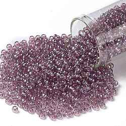 Toho perles de rocaille rondes, Perles de rocaille japonais, (166) améthyste claire ab transparente, 8/0, 3mm, Trou: 1mm, environ 10000 pcs / livre