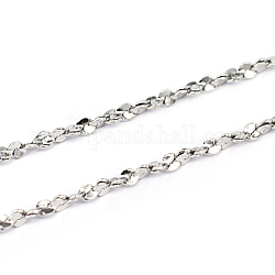 304 Stainless Steel Chains, Soldered, Stainless Steel Color, 1.5x0.5mm