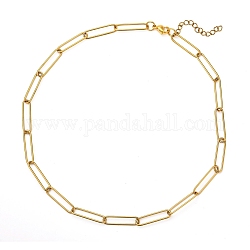 304 collana a catena con graffetta in acciaio inossidabile, con chiusure moschettone, oro, 16.53 pollice (42 cm)