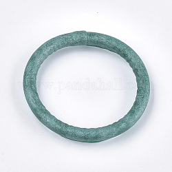 Brazaletes de silicona / llaveros, cubierta de cuero de la PU, para hacer llaveros con brazalete, verde mar claro, 3-1/8 pulgada (8 cm)