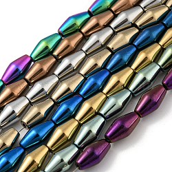 Fili di perline di ematite sintetica non magnetica elettrolitica, bicono, colore misto, 6.2~6.5x12~12.5mm, Foro: 1.4 mm, circa 33pcs/filo, 16.89'' (42.9 cm)