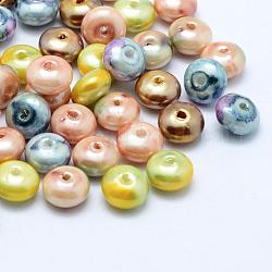 Perline di acrilico della vernice, tamburo, colore misto, 8x4.5mm, foro: 1mm, circa 2940pcs/500g