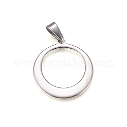 Colgantes de 304 acero inoxidable, anillo redondo, color acero inoxidable, 33x30x1.5mm, agujero: 10x4.5 mm