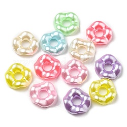 Perles acryliques, plat rond, couleur mixte, 12.5x12.5x3mm, Trou: 4mm, 1666 pcs / 500 g