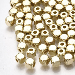 Perline distanziali in plastica ccb, cubo, oro chiaro, 3.5x3.5x3.5mm, Foro: 1.4 mm